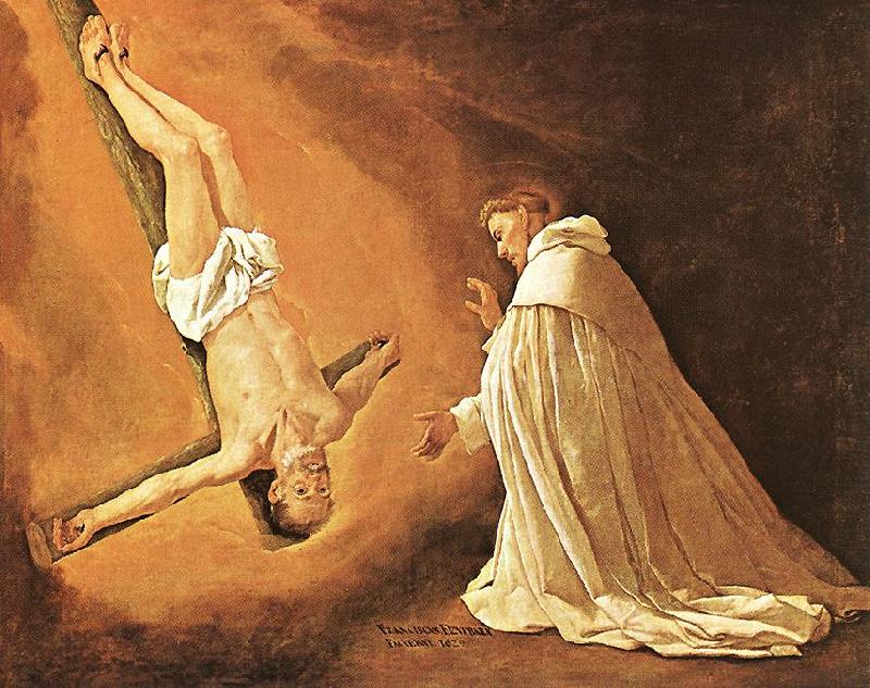 ZURBARAN  Francisco de The Apparition of Apostle St Peter to St Peter of Nolasco Spain oil painting art